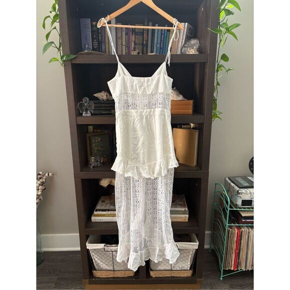 NWT For Love & Lemons x Revolve Lovebird White Lace Midi Dress Small $295 MSRP - Picture 5 of 9